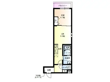 フジパレス新伊丹II番館(1LDK/1階)の間取り写真