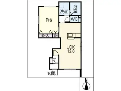 グリシーナ池下(1LDK/1階)の間取り写真