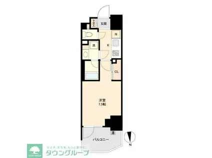 プライマル南砂(1K/9階)の間取り写真