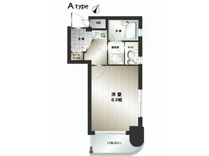 ダイナコート六本松II(1K/8階)の間取り写真