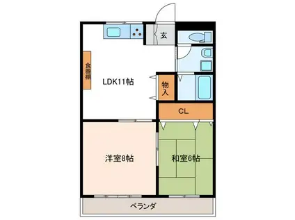 森谷マンション(2LDK/2階)の間取り写真