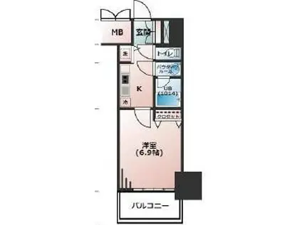 ラヴ心斎橋ウエスト(1K/13階)の間取り写真