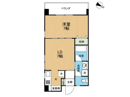 グランルーチェ大道(1DK/2階)の間取り写真