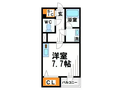 BPRレジデンス仙川(1K/2階)の間取り写真