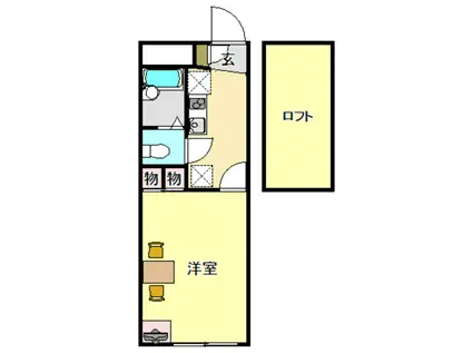 レオパレスグランシャンパーニュ(1K/3階)の間取り写真