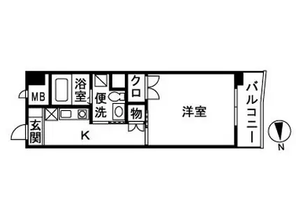 ブレクレール湘南(1K/4階)の間取り写真