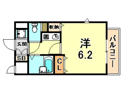 アルシュ住吉(1K/4階)の間取り写真
