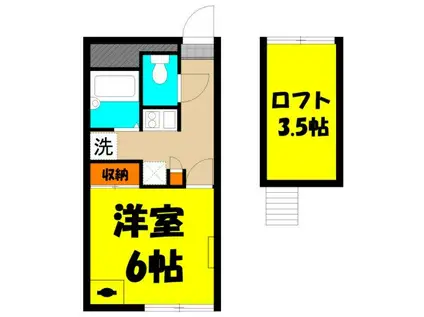 ドリーム(1K/2階)の間取り写真