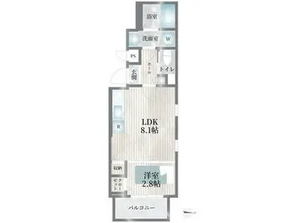 CHERIM志賀本通IIIノース(1LDK/1階)の間取り写真