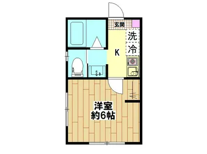 FERIOIV(1K/2階)の間取り写真