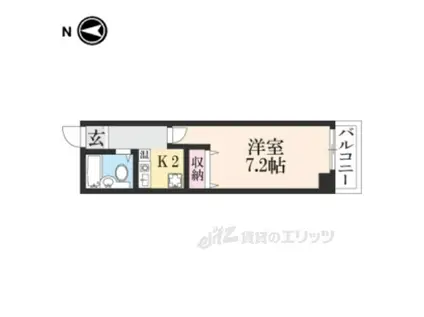 T・Oコーポ石山A棟(1K/2階)の間取り写真