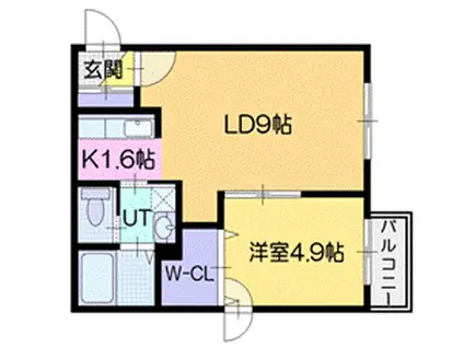 センサイアツベツ(1LDK/3階)の間取り写真