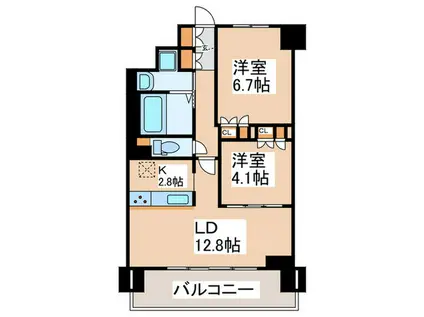 リーラ横浜川和町(2LDK/3階)の間取り写真