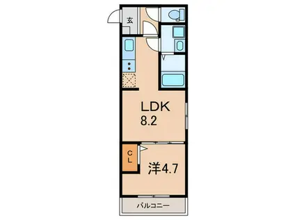 アーバンコート加古川(1LDK/1階)の間取り写真