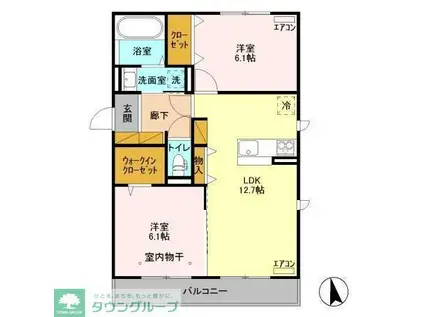 アーブルヴィラ(2LDK/3階)の間取り写真