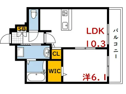 ベルパッソ三篠II(1LDK/4階)の間取り写真