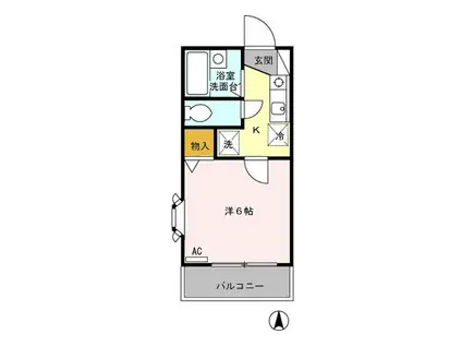 エクレールふれあい(1K/1階)の間取り写真