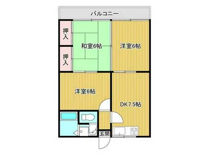 プルミエ寿(3DK/4階)の間取り写真