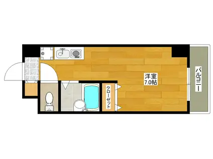 プレリュード江坂(ワンルーム/4階)の間取り写真