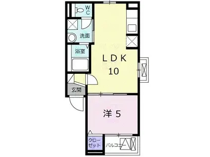 プリマヴェリーナ(1LDK/1階)の間取り写真