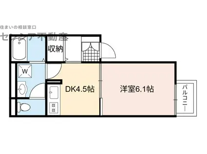 ＪＲ片町線 徳庵駅 徒歩9分 2階建 築17年(1DK/1階)の間取り写真