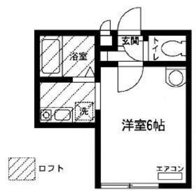 ロッシェル共和3号棟(1K/2階)の間取り写真
