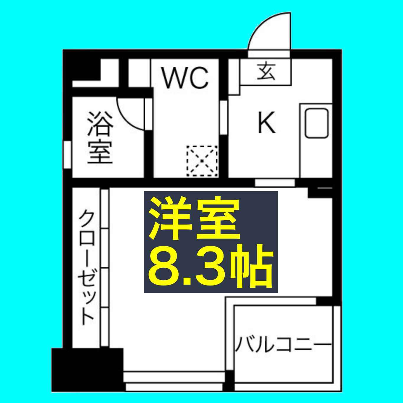 GRAN DUKE 代官町(1K/8階)の間取り写真