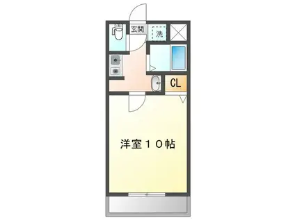 コマヴィレッジ(1K/2階)の間取り写真