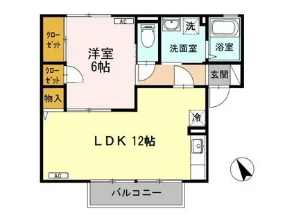 サール・ド・セジュール(1LDK/2階)の間取り写真