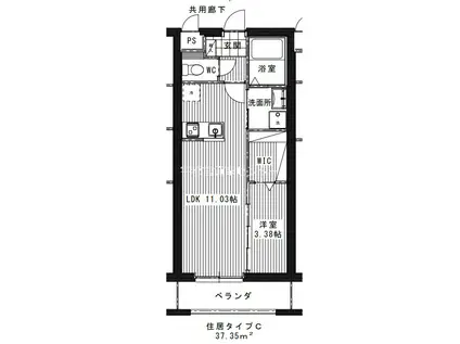 LUXE DE MINE(1LDK/1階)の間取り写真