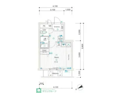 カーロヴィッラ高円寺(1K/3階)の間取り写真