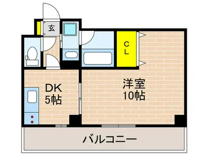 リヴェール久保町II(1DK/5階)の間取り写真