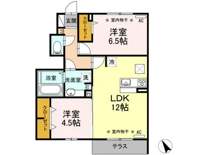 リンデンハイム(2LDK/1階)の間取り写真