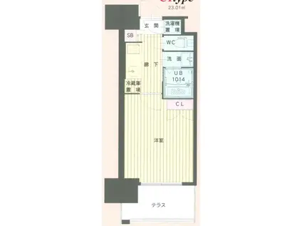 NO.111 CLUB ORIENT BLD TRADING TOWER(1K/8階)の間取り写真