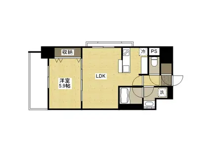 ロータス二葉の里(1LDK/5階)の間取り写真