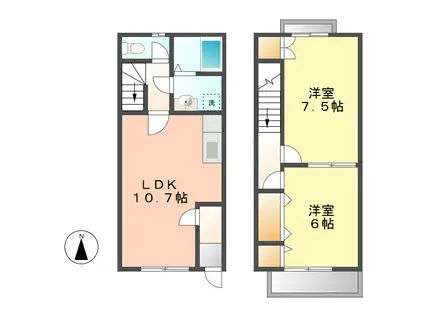 フィロソフィア(2LDK/1階)の間取り写真