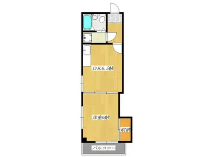 STビル(1DK/2階)の間取り写真