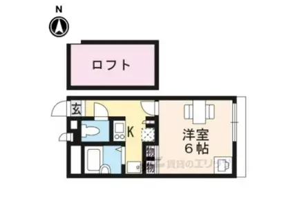 レオパレス洛西(1K/2階)の間取り写真