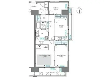 ロイヤルパークス西新井(3LDK/4階)の間取り写真