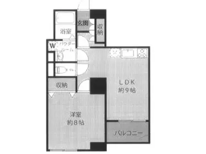 池尻マンション(1LDK/9階)の間取り写真