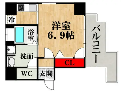 CHATEAU NAMBA RIPPLE(1K/5階)の間取り写真