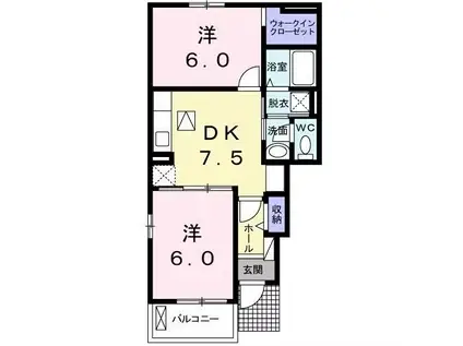 メゾン・サンブライト(2DK/1階)の間取り写真