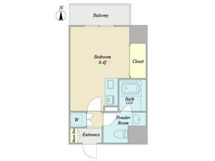 プリヴィアーレ金山(ワンルーム/5階)の間取り写真