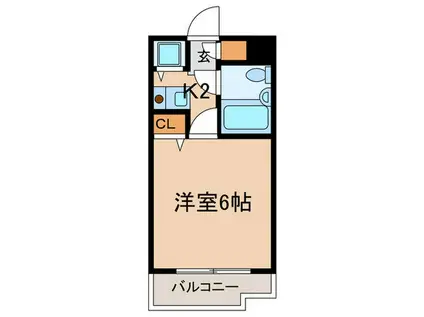 ジョイフル三ツ沢A棟(1K/4階)の間取り写真