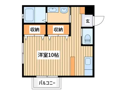 サニーテラス(ワンルーム/2階)の間取り写真