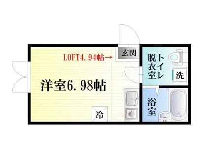 プリマ六番館(1K/1階)の間取り写真