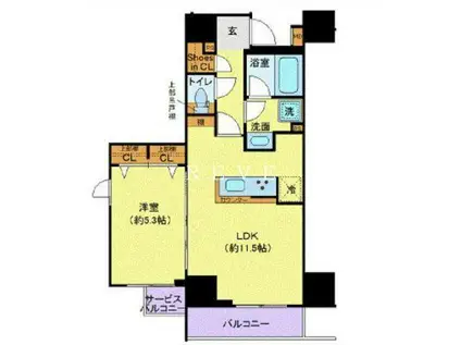 GENOVIA秋葉原SKYGARDEN(1LDK/9階)の間取り写真