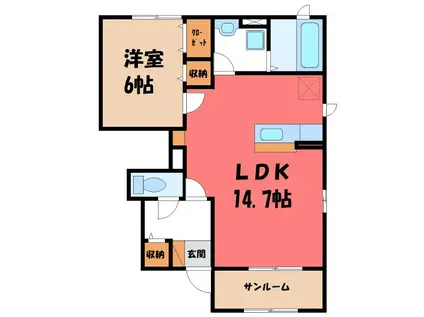 ブライト・コア(1LDK/1階)の間取り写真