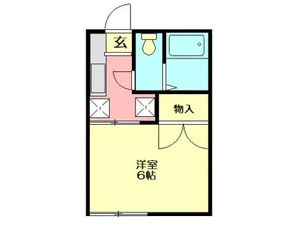 グリーンコテージ(1K/1階)の間取り写真