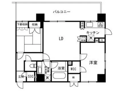 アンビシオン(2LDK/6階)の間取り写真